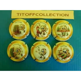 la série de 6 capsules de champagne générique p'tit cap's