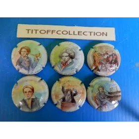 lot de 5 séries de capsules de champagne générique 250 ans Beethoven