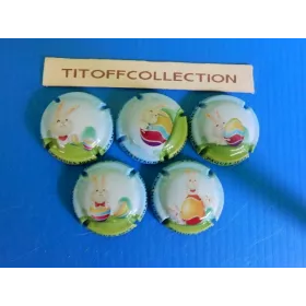 la série de 5 capsules de champagne génériques Pâques