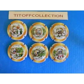 la série de 6 capsules de champagne génériques p tit caps n 2