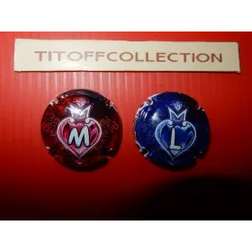 la série de 2 capsule de champagne générique cœur et couronne