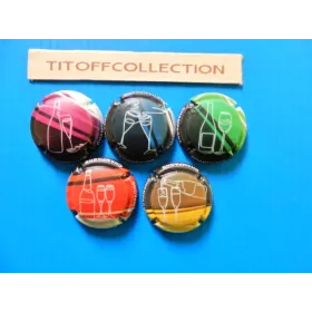 la serie de 5 capsule de champagne generique les bouteilles