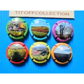 la series de 6 capsules de champagne sampers paysages