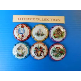 la serie de 6 caspule de champagne generique  noel 2022 ( 1288 a 1288 e )