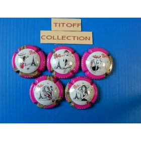 la serie de 5 caspule de champagne generique parisiennes 2023 ( 1296 a 1296d )