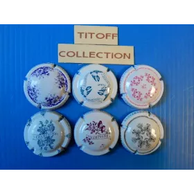 la série de 6 capsules de champagne générique collection porcelaine