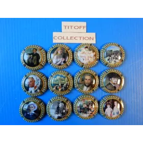 la série de 12 capsules de champagne générique auguste renoir