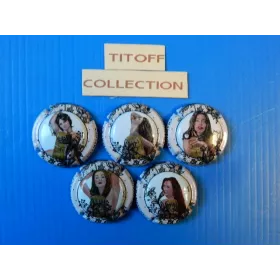 la série de5 capsules de champagne générique pin up by c184 )