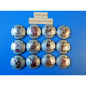 la série de 12 capsules de champagne générique les pin up gris metallise