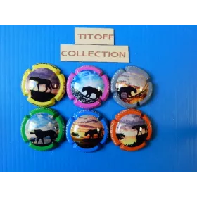 la serie de 6 capsule de champagne batillet hugues ( tigre)