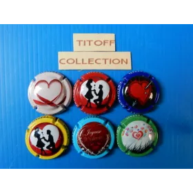 la serie de 6 caspule de champagne lapoulle bruno (st valentin)