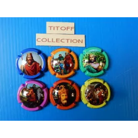 la serie de 6 caspule de champagne lapoulle bruno (rois)