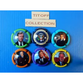 la série de 6 capsules de champagne robert jerome ( américains)