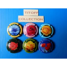 la serie de 6 caspule de champagne lapoulle bruno ( fleurs)