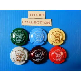 la serie de 6 caspule de champagne beckius roland ( 50 ans)