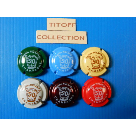 la serie de 6 caspule de champagne beckius roland ( 50 ans)