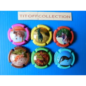 la série de 6 capsules de champagne hubert ( kangourous)