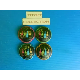 la série de 4 capsules de champagne générique bouteilles