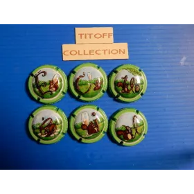 la series de 6  capsules de champagne ecueil vert