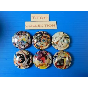 la série de 6 capsules champagne générique icas (1303 a 1303e )