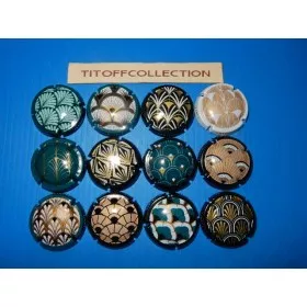 la série de 12 capsules de champagne générique art déco (121 a 121k )