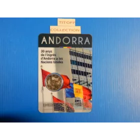 2 euros commemorative 2023 andorre 30 ans de l entree a l onu