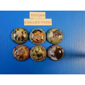 la série de 6 capsules champagne lallement sangliers serie 2