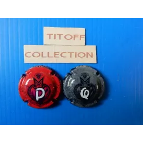 la série de 2 capsules champagne générique coeurs pq-1063p a 1063q