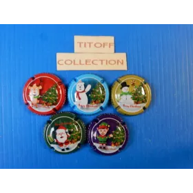 la série de 5  capsules champagne petit ghislain noel