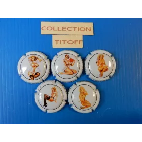la série de 5 capsules champagne générique coquines