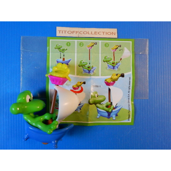 1 Figurine kinder  maxi  grenouille   2013 - 2014 avec 1 BPZ ft-250-1