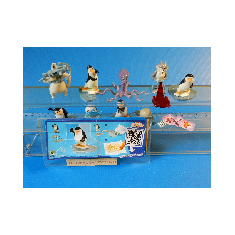 la serie de  9 Figurine Kinder penguins 2014  avec 9 BPZ ff334 a ff342