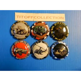 la série de 6 capsules champagne clergeot daniel equipements militaire