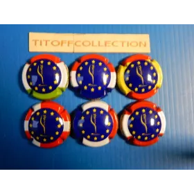 la série de 6 capsules champagne générique collection europe c109 a c109e