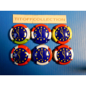 la série de 6 capsules champagne générique collection europe c109 a c109e