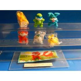 la serie de 6 Figurine Kinder lapins  2016  avec 6 BPZ fs315 a fs320