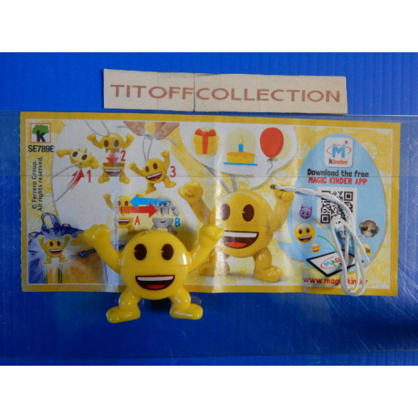 1 Figurine Kinder emoji emojoy  Se-2017-2018 avec 1 BPZ se789e