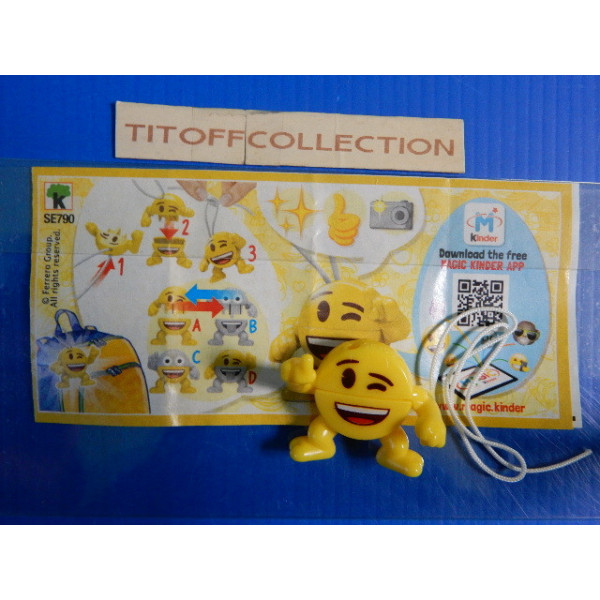 1 Figurine Kinder emoji emojoy  Se-2017-2018 avec 1 BPZ se790