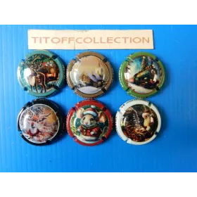 la série de 6 capsules champagne guillette - brest noel 240 ex- 220 a 220e