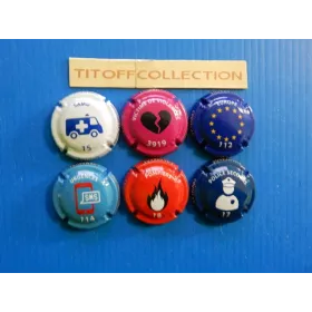 la série de 6 capsules champagne coutelas manfait