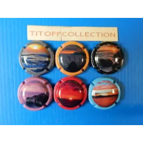 la série de 6 capsules champagne pion olivier (coucher de soleil)