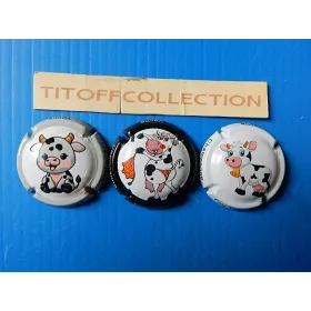 la série de 3 capsules champagne piot thomas (vaches)