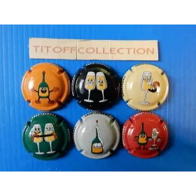 la série de 6 capsules champagne hirault cassan (humorist)