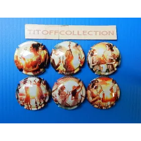 la série de 6 capsules champagne générique (rose de vents)