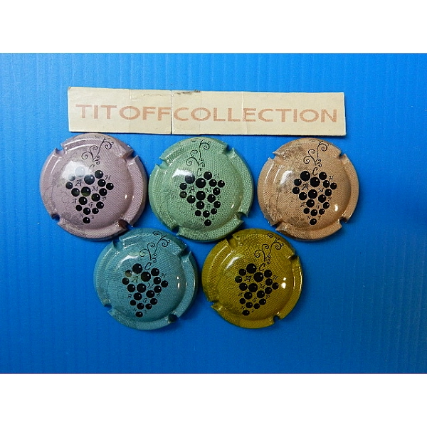 la série de 5 capsules champagne générique (les grappes)