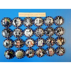 la série de 24 capsules de champagne Générique jacques chirac ( contour bleu)