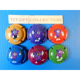 la série de 6 capsules champagne rivot eugéne  (grappes )