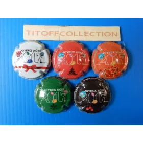 la série de 5 capsules de champagne Générique (joyeux noel 2017)