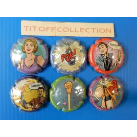 la série de 6 capsules  de champagne marle nicolas (pop)