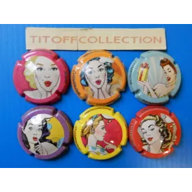 la série de 6 capsules de  champagne pitois raymond (femme)